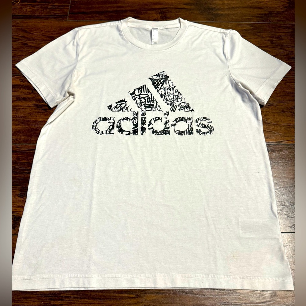 Adidas 3-Stripe Climalite T-Shirt Men Size Medium Basketball T-Shirt White/Black